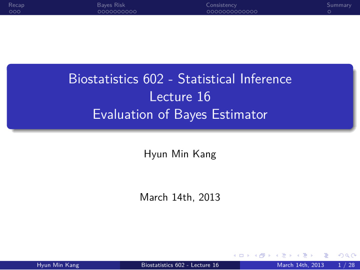 biostatistics 602 statistical inference