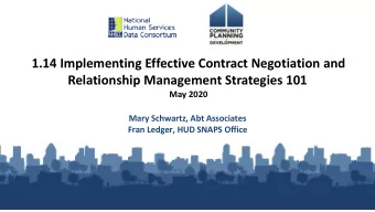 1.14 Implementing Effective Contract Negotiation and  Relationship Management Strategies 101  May