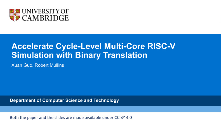 accelerate cycle level multi core risc v simulation with