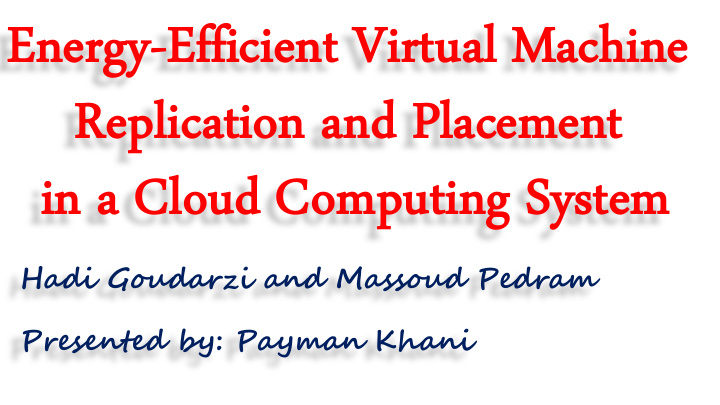 in a cloud computing system