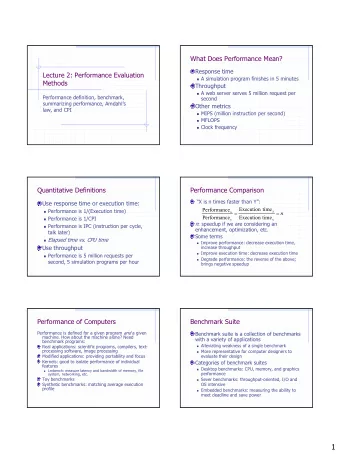 1  SPEC CPU Benchmark  Other SPEC Benchmarks  SPEC: Standard Performance Evaluation  SPECviewperf