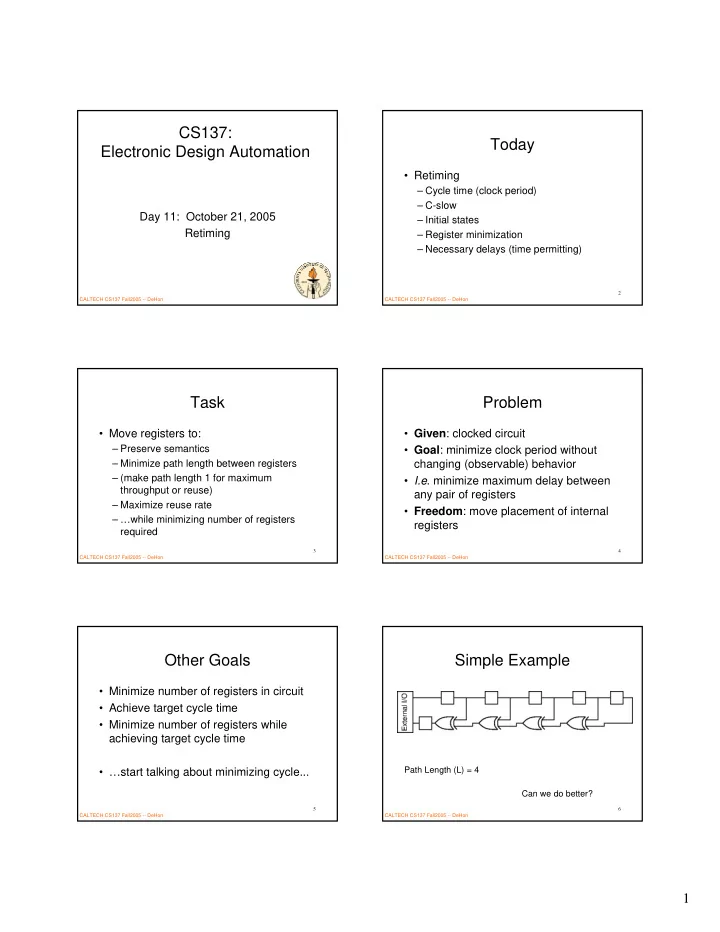 cs137 today electronic design automation