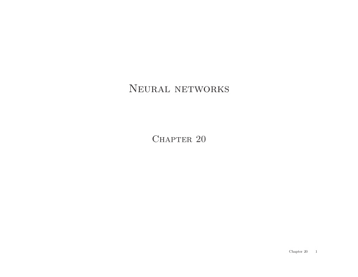 neural networks