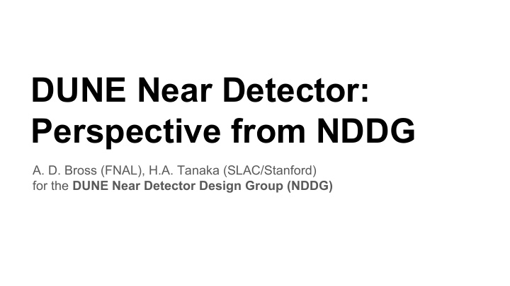 dune near detector perspective from nddg
