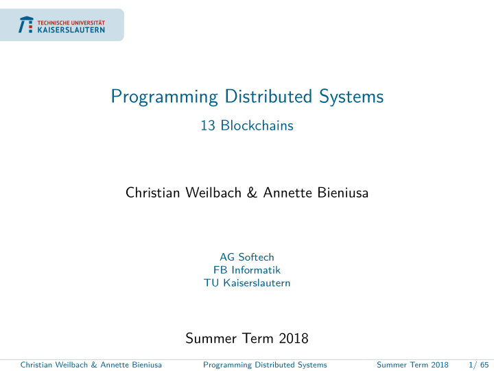 programming distributed systems