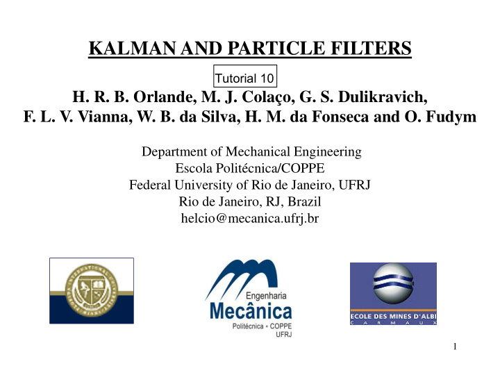 kalman and particle filters