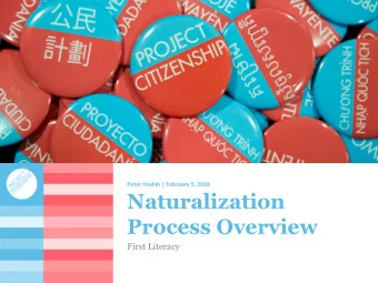 Naturalization  Process Overview  First Literacy  www.projectci6zenship.org  About Project