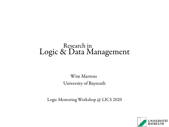 logic data management