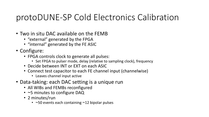 protodune sp cold electronics calibration