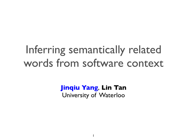 inferring semantically related words from software context
