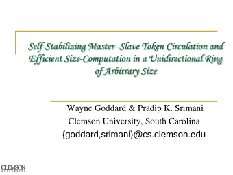Self-Stabilizing Master--Slave Token Circulation and  Efficient Size-Computation in a