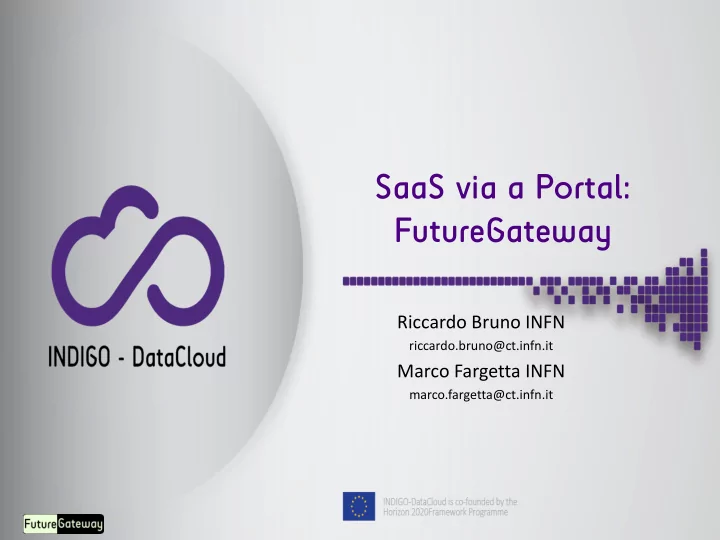 saas via a portal futuregateway