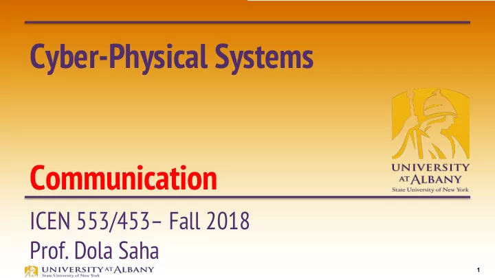 cyber physical systems communication