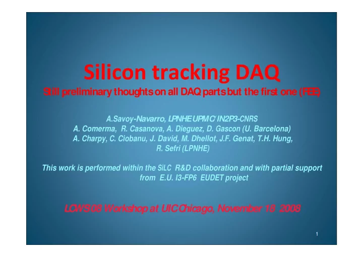 s till preliminary thoughts on all daq parts but the firs