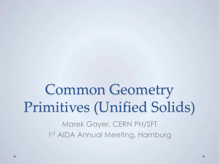 common geometry