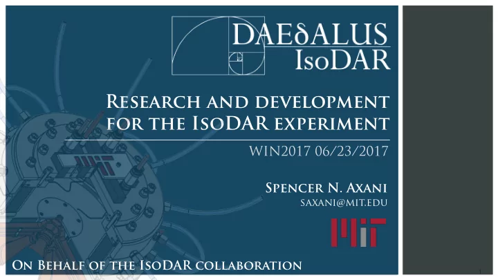research and development for the isodar experiment