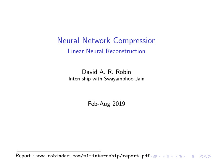 neural network compression