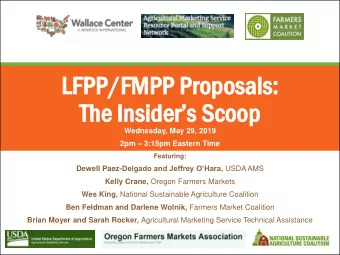 LF  LFPP/  PP/FMPP  FMPP Pr  Prop  oposals:  osals:  The Insiders Scoop  Wednesday, May 29, 2019