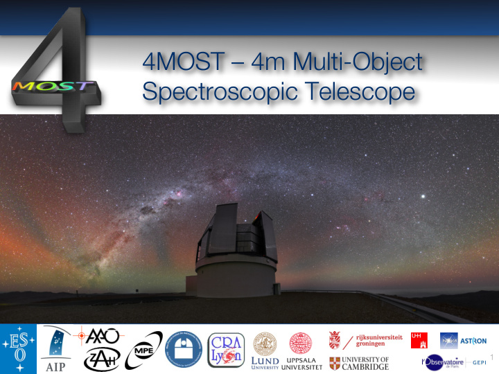 4most 4m multi object spectroscopic telescope