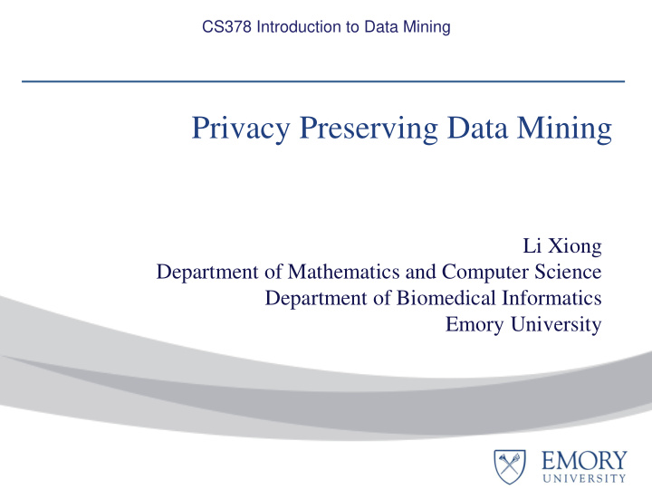 privacy preserving data mining