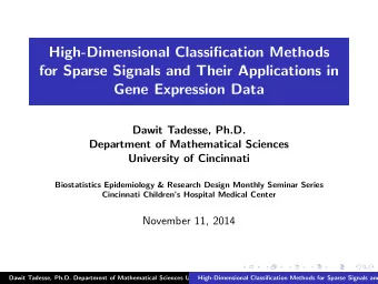 High-Dimensional Classification Methods  for Sparse Signals and Their Applications in  Gene