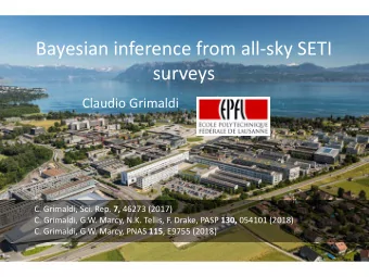 Bayesian inference from all-sky SETI  surveys  Claudio Grimaldi C. Grimaldi, Sci. Rep. 7, 46273