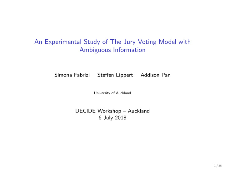 an experimental study of the jury voting model with