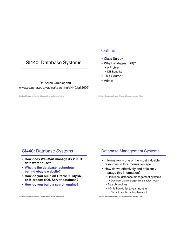 si440 database systems