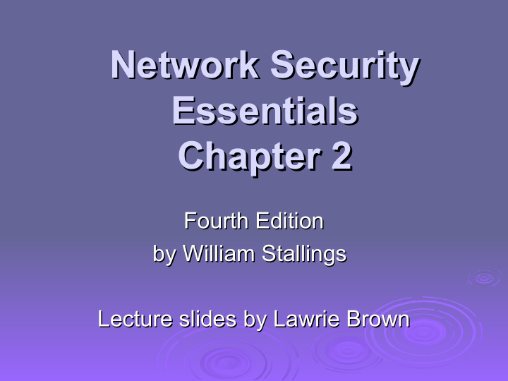 network security network security essentials essentials
