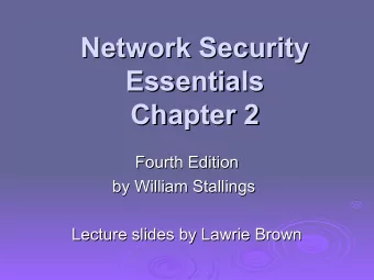Network Security  Network Security  Essentials  Essentials  Chapter 2  Chapter 2  Fourth Edition