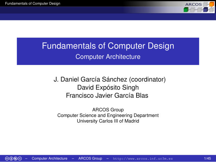 fundamentals of computer design