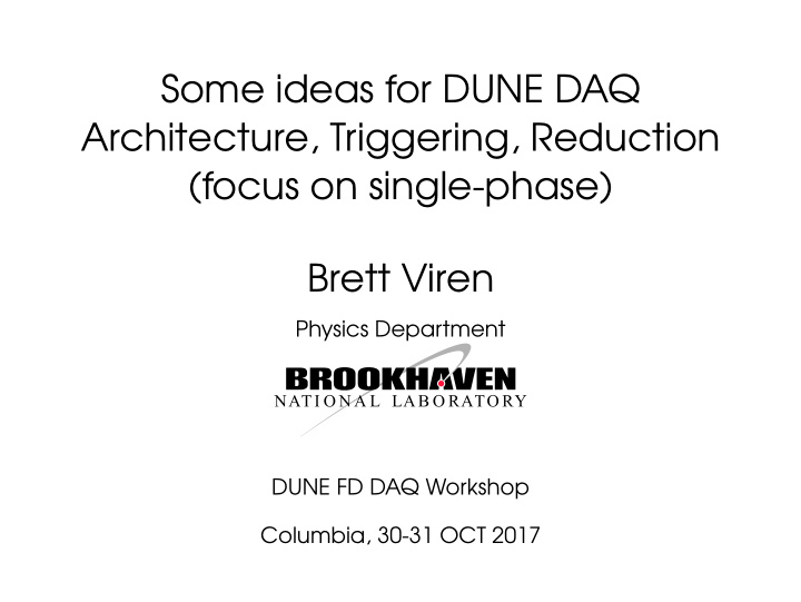 some ideas for dune daq architecture triggering reduction
