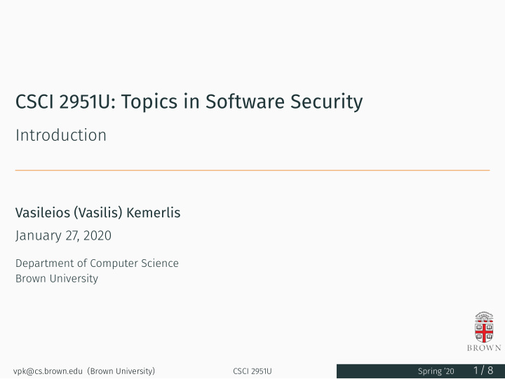 csci 2951u topics in software security