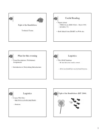 Useful Reading   Papers about:  Fight of the Bumblebees   VRML Dream (IEEE CG&amp;A  March