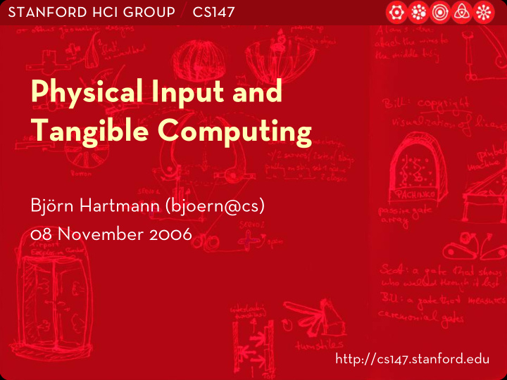 physical input and tangible computing