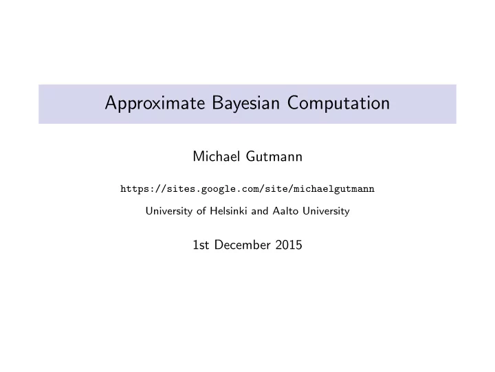 approximate bayesian computation