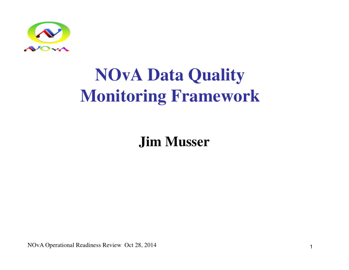 nova data quality monitoring framework