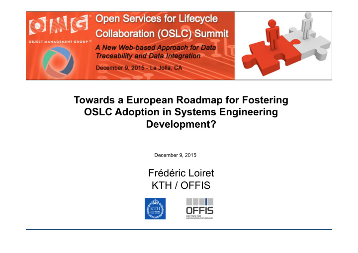 towards a european roadmap for fostering oslc adoption in