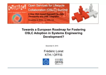 Towards a European Roadmap for Fostering  OSLC Adoption in Systems Engineering Development?