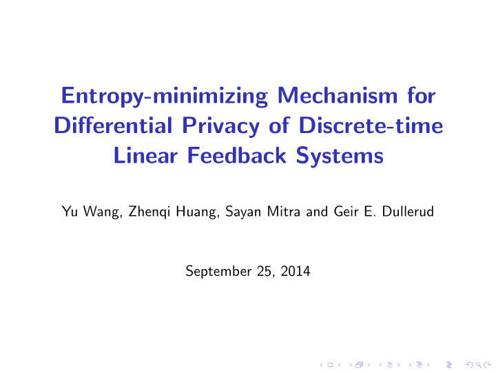entropy minimizing mechanism for differential privacy of