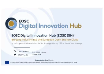 Bringing industry into the European Open Science Cloud  Sy Holsinger  EGI Foundation, Senior