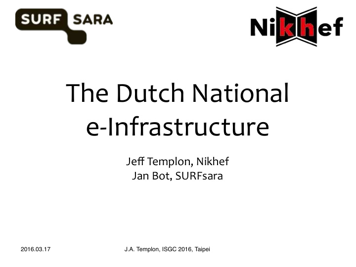the dutch national e infrastructure