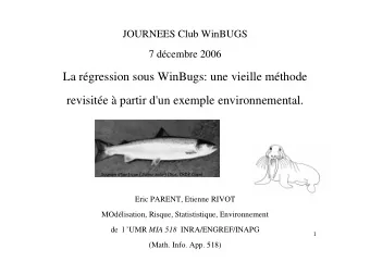 La rgression sous WinBugs: une vieille mthode  revisite  partir d'un exemple