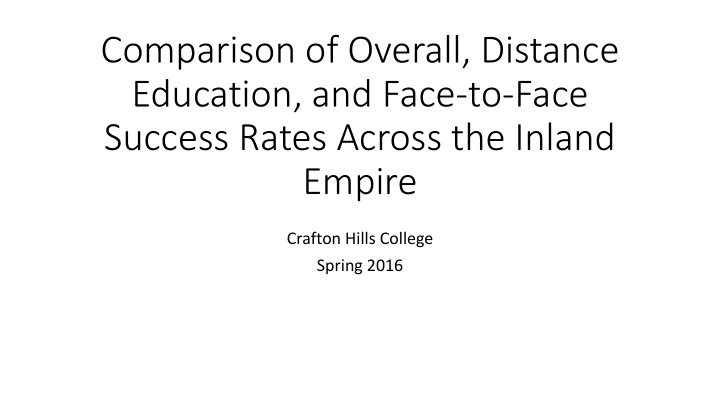 comparison of overall distance education and face to face