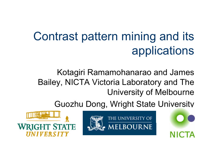 contrast pattern mining and its applications