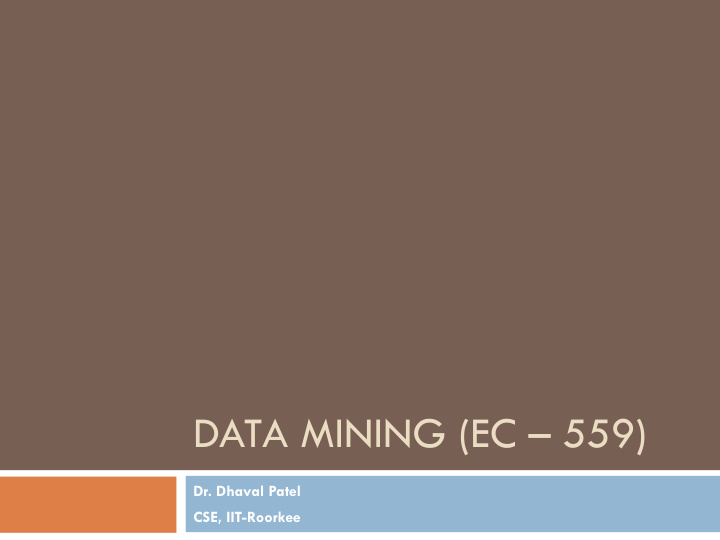data mining ec 559
