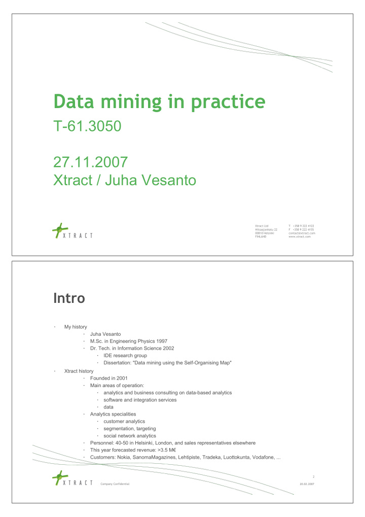 data mining in practice