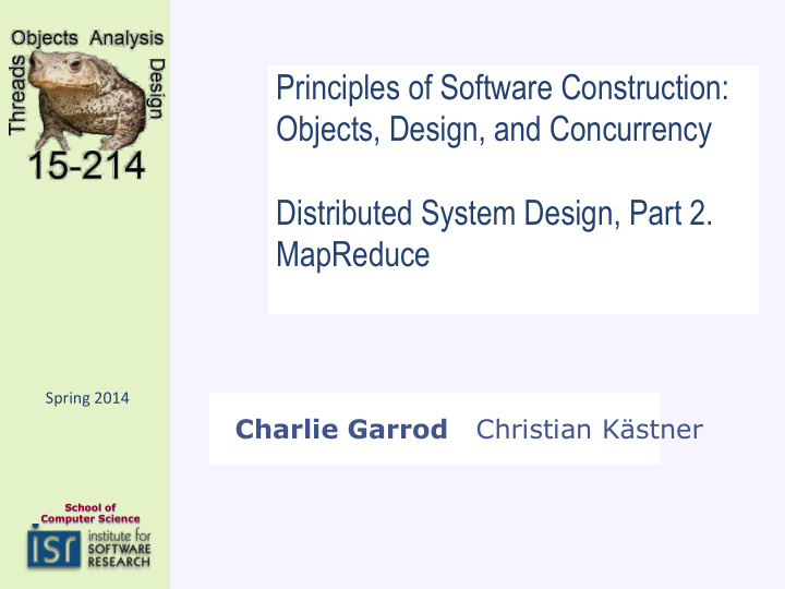 principles of software construction objects design and