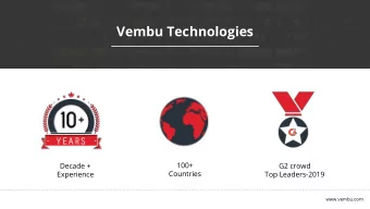 Vembu Technologies  100+  Decade +  G2 crowd  Countries  Experience  Top Leaders-2019