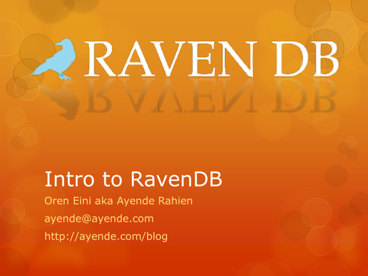 intro to ravendb